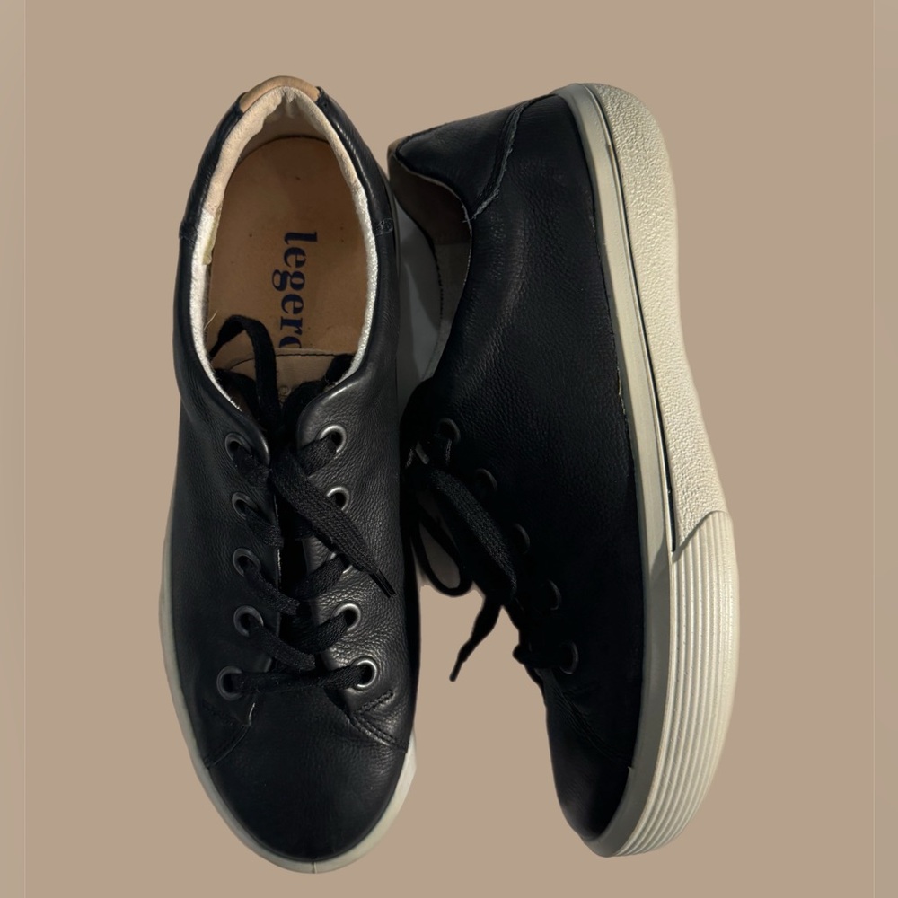 Legero Black Leather Sneakers Men’s 8 (UK 7) Comfort‎ Preppy Everyday Streetwear
